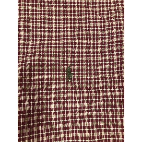 Ralph Lauren Polo Oxford Button Up Red Plaid Long Sleeve L Shirt Classic Fit - Picture 5 of 9